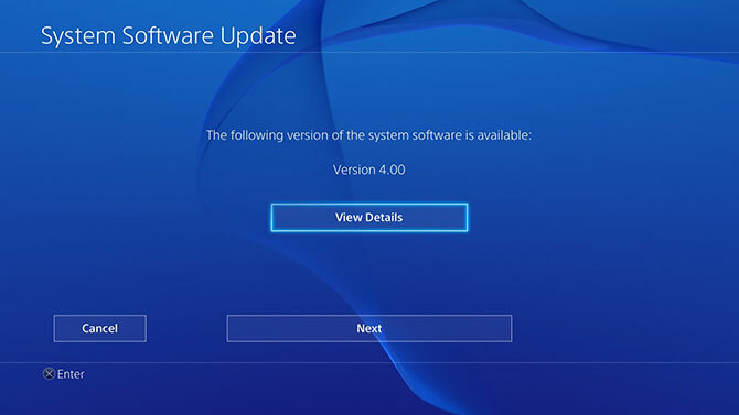 PlayStation 4 Firmware 4.0-uppdatering