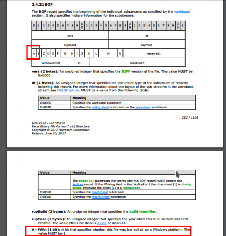 filformat xls bof