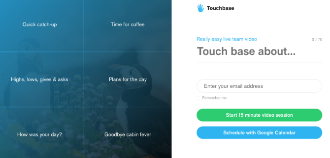 Touchbase tvingar teammedlemmarna att hålla videosamtalsmöten om ämnet och sätter en gräns på 15 minuter