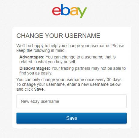 eBay-Change-Användarnamn