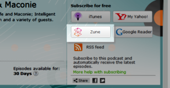 zune podcasthanteringsprogram