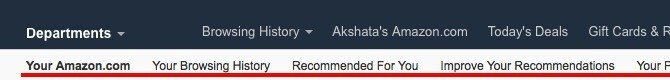 Amazon Menu Bar