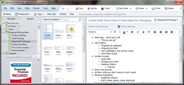 Skapa ordning från kaos: 9 bra idéer för att hantera dina datafiler Evernote-exempel