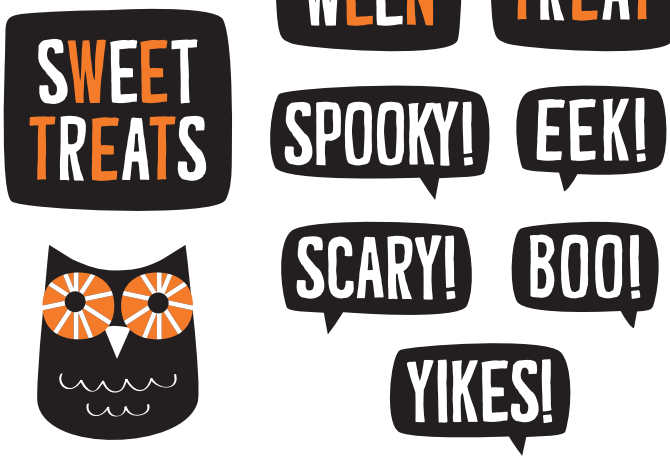 Halloween Printables - Etiketter och klistermärken