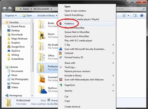 Var kreativ OCH Organiserad: Färgkod dina Windows-mappar Folderico Context Menu Lätt