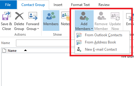 Hur du skickar e-postmeddelanden till många mottagare i Outlook med en distribusionslista outlook 2016 lägg till medlemmar