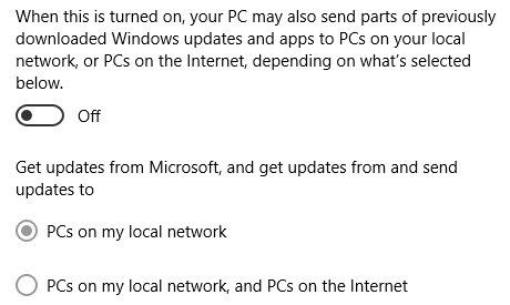 Windows 10 Dela uppdateringar