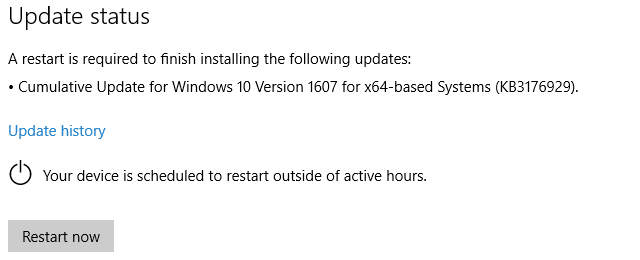 Windows 10-uppdateringsstatus