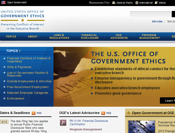 federala regeringens webbplatser