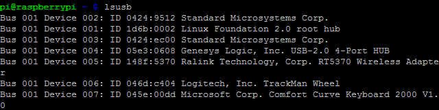 Använd lsusb för att lära dig mer om USB-enheter anslutna till Raspberry Pi