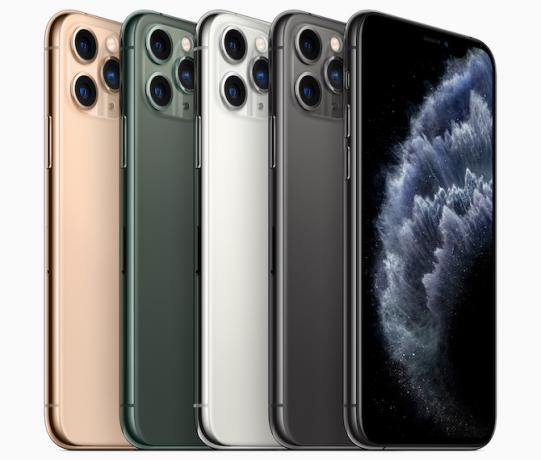 iPhone 11 Pro i sina fyra tillgängliga färger