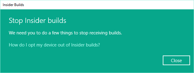 Stopp Insider Builds