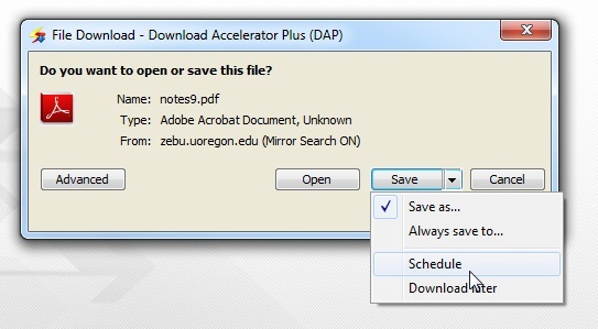 Download Accelerator Plus: En snabb nedladdningshanterare med schemaläggning och många andra funktioner (gratis konton) schema