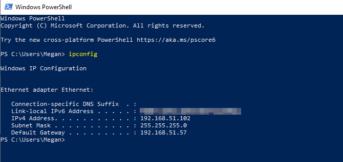 router IP-adress windows powershell