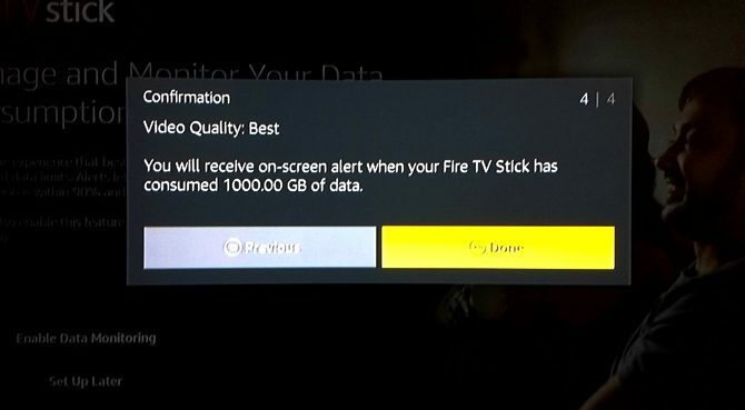 Ställa in Amazon Fire TV Stick: Bekräftelse av dataövervakning