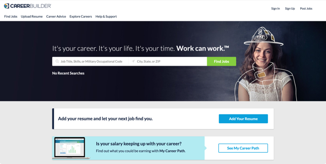 CareerBuilder Jobbsökning Startsida
