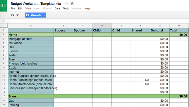 familje budget-kalkylblads excel-simple-starter