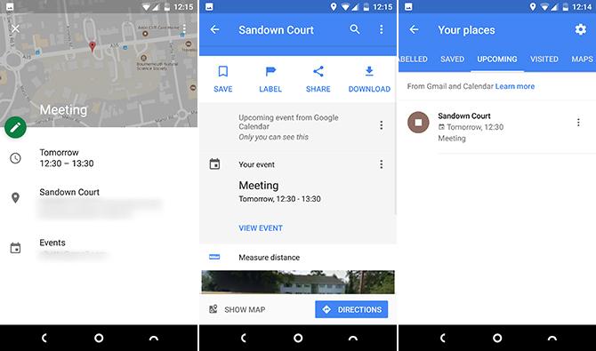 google maps android kalender gmail integration