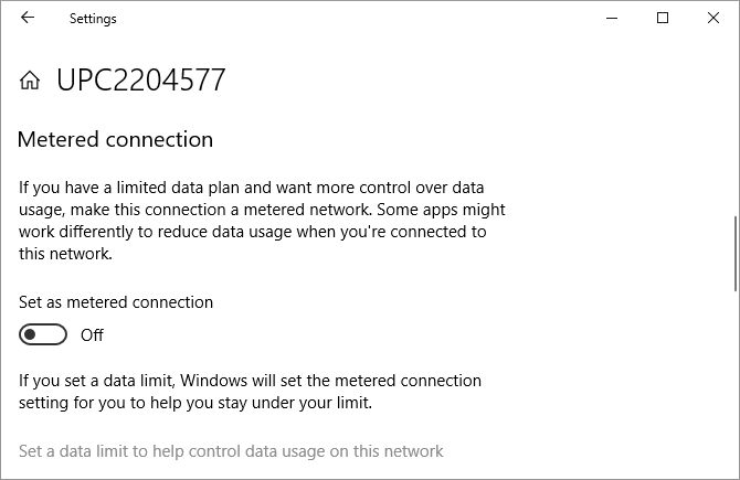 Hur man ställer in en uppmätt Wi-Fi- eller Ethernet-anslutning på Windows 10 Home.