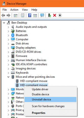 Hur du fixar en dubbelklickande mus i Windows Windows avinstallera musdrivrutinen