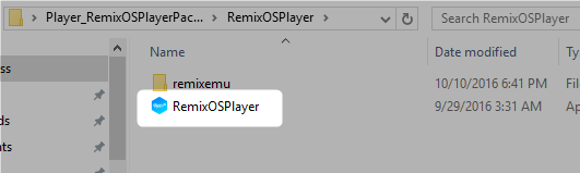 Kör Remix OS Player ZIP-mapp