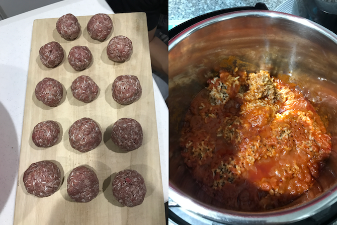 omedelbar potten köttbullar