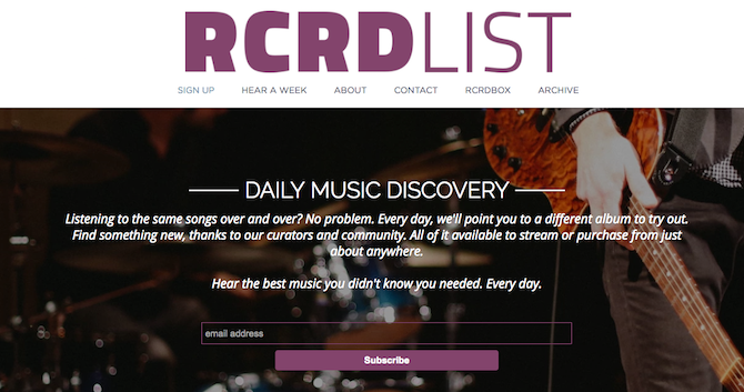 Upptäck ny musik - RCRDList