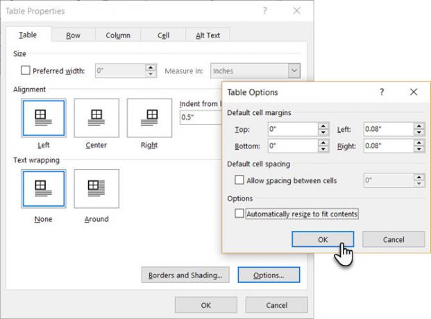 Microsoft Word - ändra inte storlek på tabellen