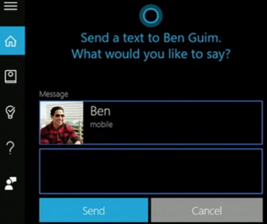 Cortana SMS