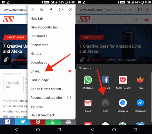 konvertera webbsida till PDF i Chrome för Android 3