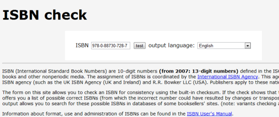 kontrollera isbn-nummer