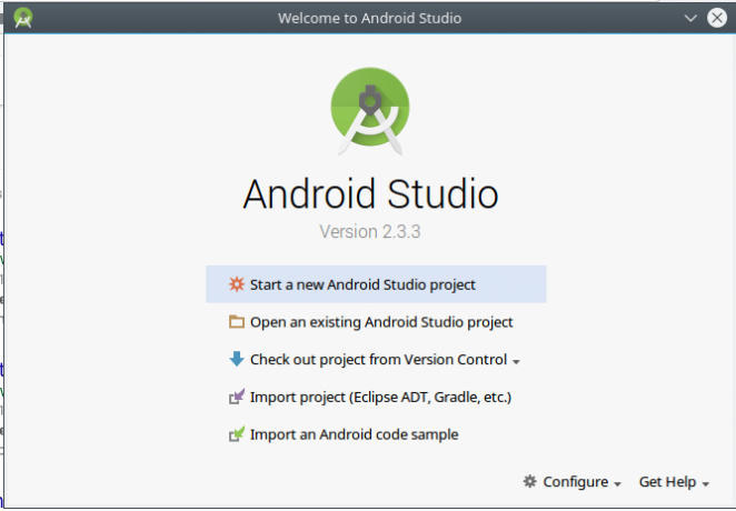 android skapa app androidstudio start