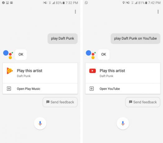 google assistent spela musik spela video