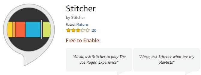 Stitcher för amazon echo podcasts