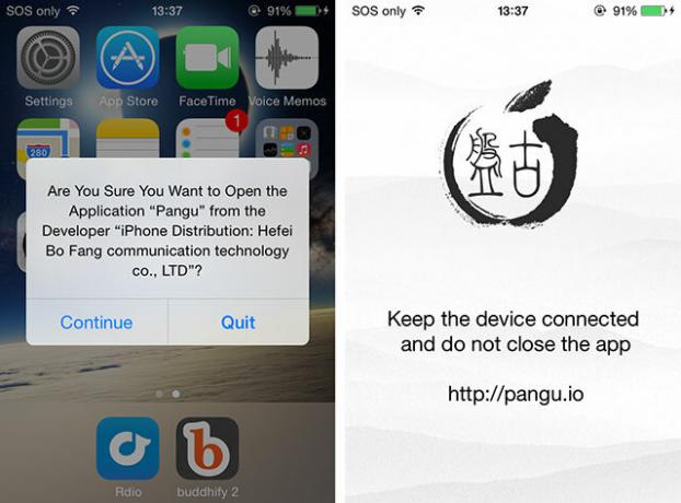 Hur man jailbreakar iOS 7.1.x och installerar Cydia med Pangu panguapp