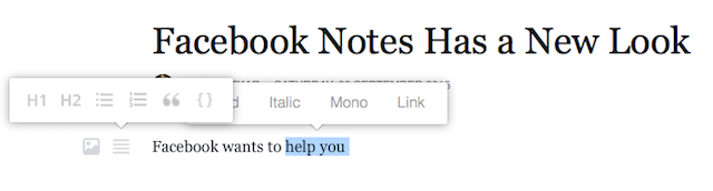 Facebook-notes rik text-editor