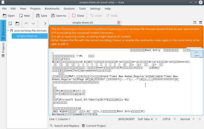 filformat textredigerare xls