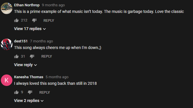 YouTube Modern Music Kommentar