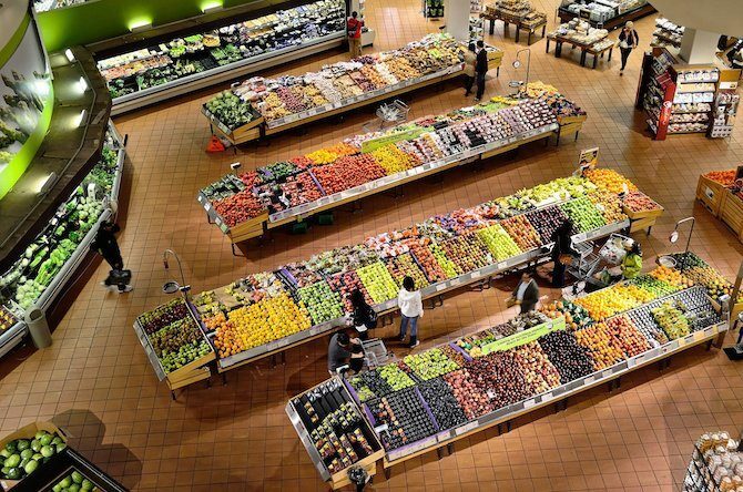 Livsmedelsbutik färsk frukt och grönsaker
