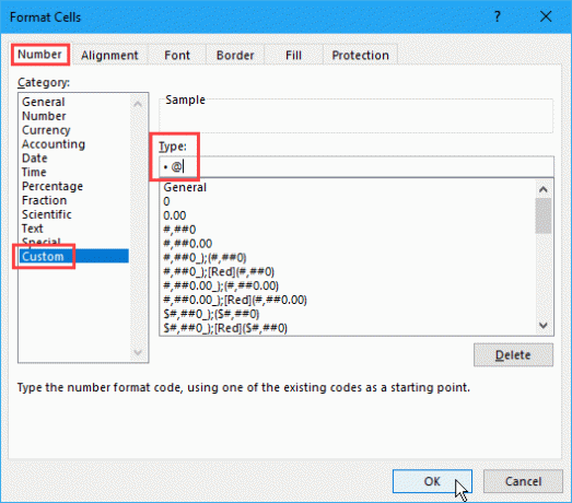 Skapa ett anpassat format för kulor i Excel