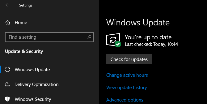 Uppdatering av Windows uppdaterad