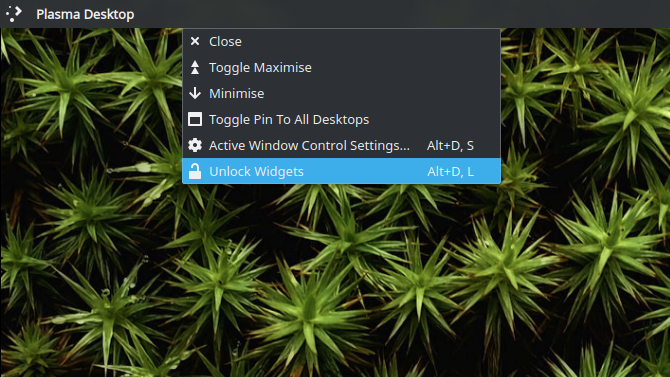 kde låsa upp widgets