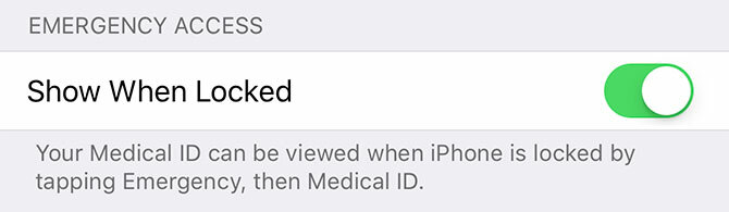 Visa medicinskt ID när det är låst på iphone
