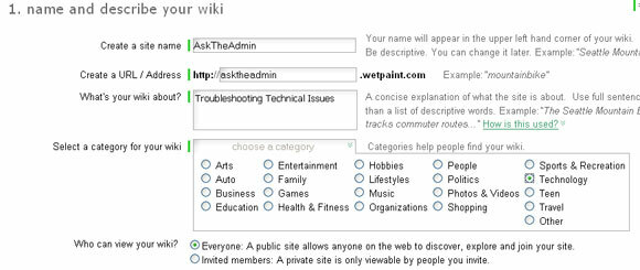 Skapa din egen Wiki-webbplats enkelt med WetPaint wetpaint2