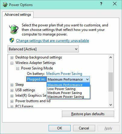 Windows Power Options