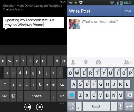 facebook hem vs windows telefon