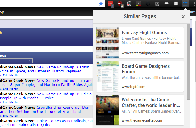 Google Liknande sidor Chrome förlängning
