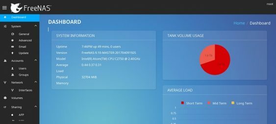 freenas 11 instrumentbräda