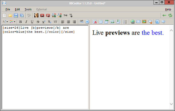 BBCeditor Låter dig förbereda och formatera foruminlägg offline [Windows] bbce2
