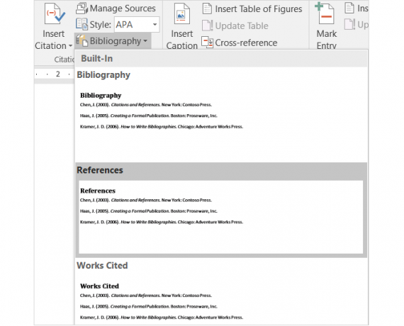 Enkel guide till fliken Microsoft Word-referenser MSWord BibliographyType